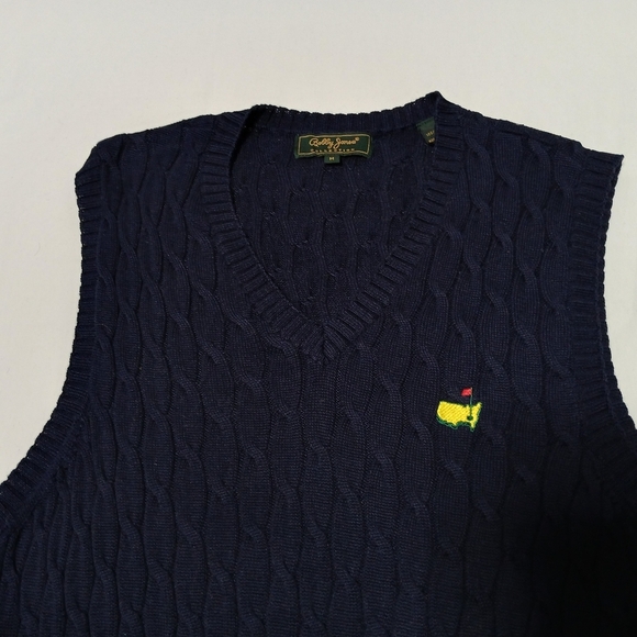 Bobby Jones Golf  V Neck Cable Knit 100% Cotton Men's Vest. Size M - Picture 6 of 7
